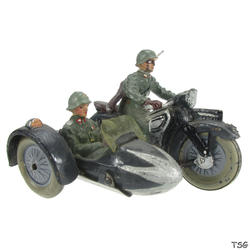Lineol Soldier on motorcycle with officer in side car