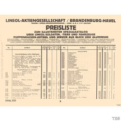 Lineol Lineol price list 1931